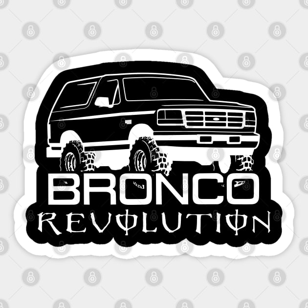 1992-1996 Bronco Revolution - White Print Sticker by The OBS Apparel